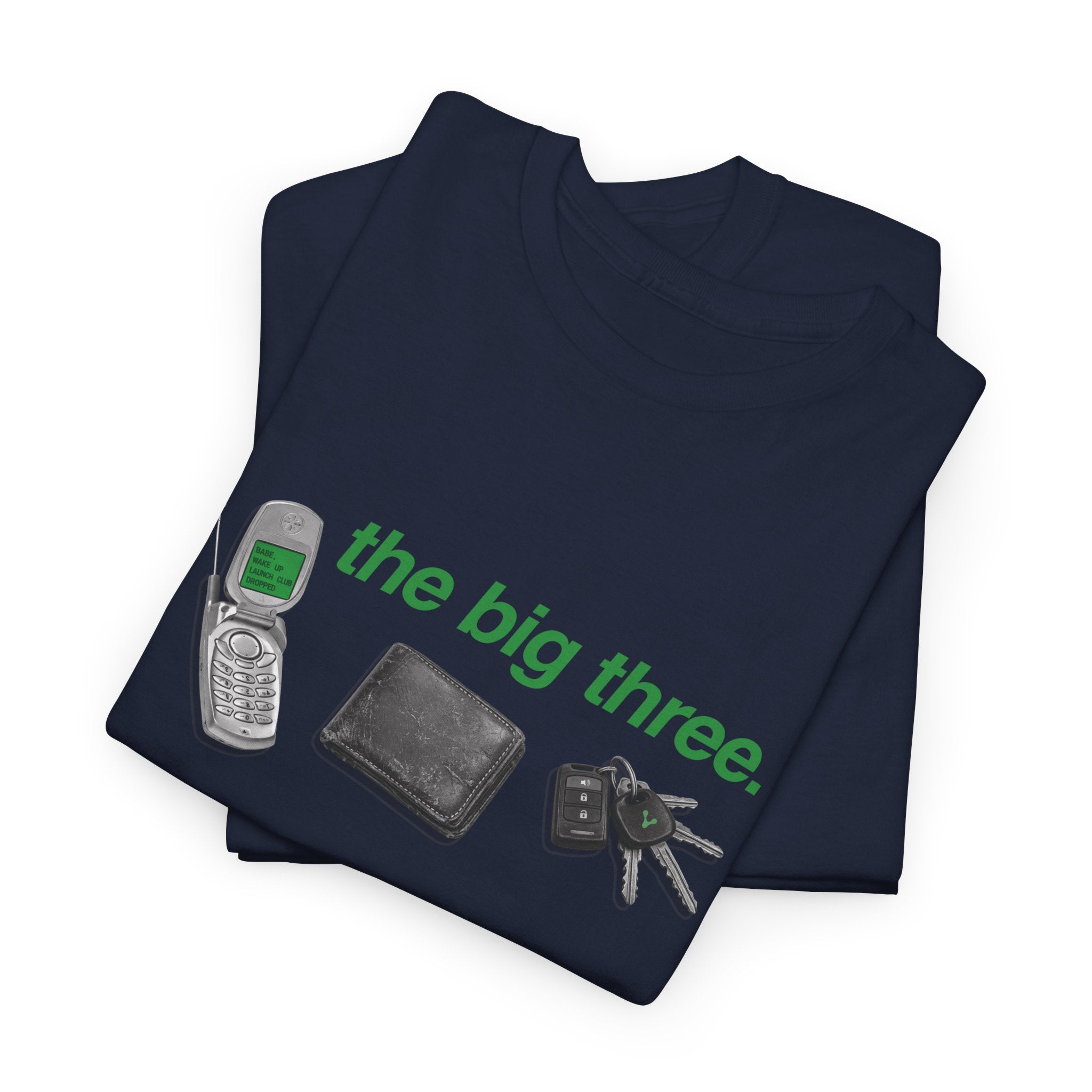 The Big Three Shirt - phone, wallet, keys